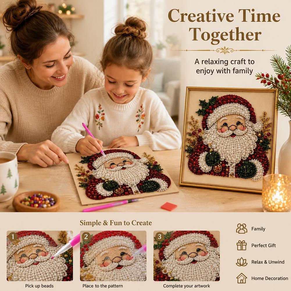 Christmas Santa Claus Pearl Ar - Resin Art Work 评论和价格