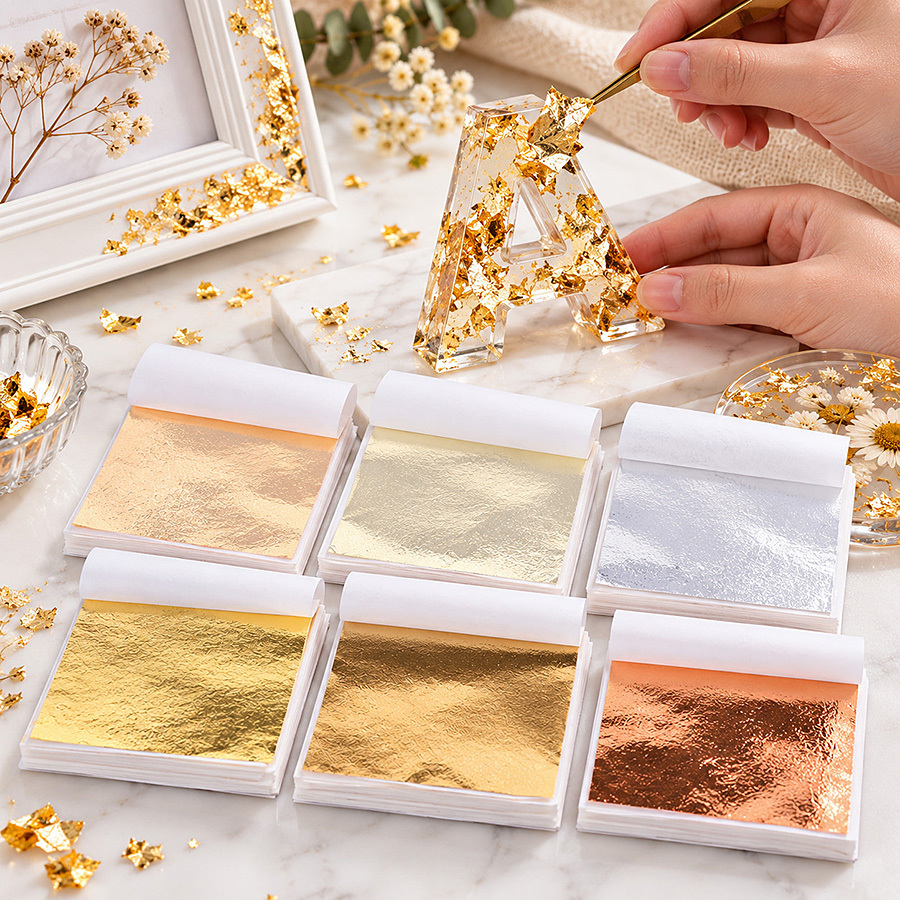 100 Sheets Golden Foil Paper f - Resin Art Wedding Gift 评论和价格