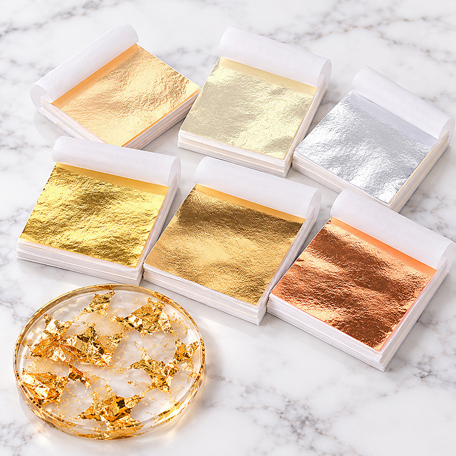 100 Sheets Golden Foil Paper f - Resin Art Wedding Gift 评论和价格