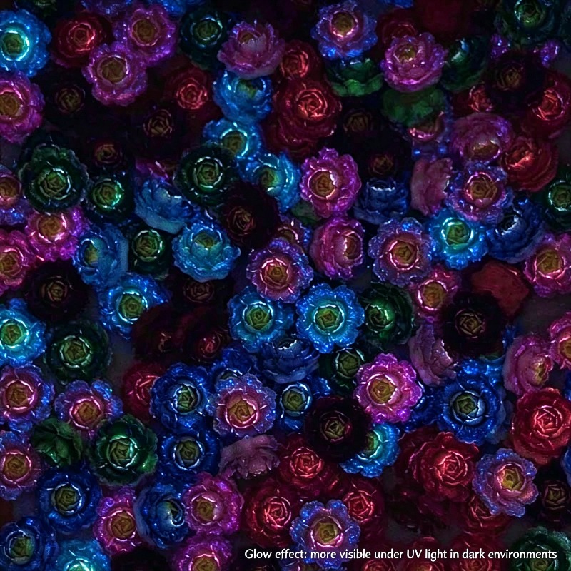 50pcs Mixed Color 3D Resin Ros - Resin Art Rose 评论和价格